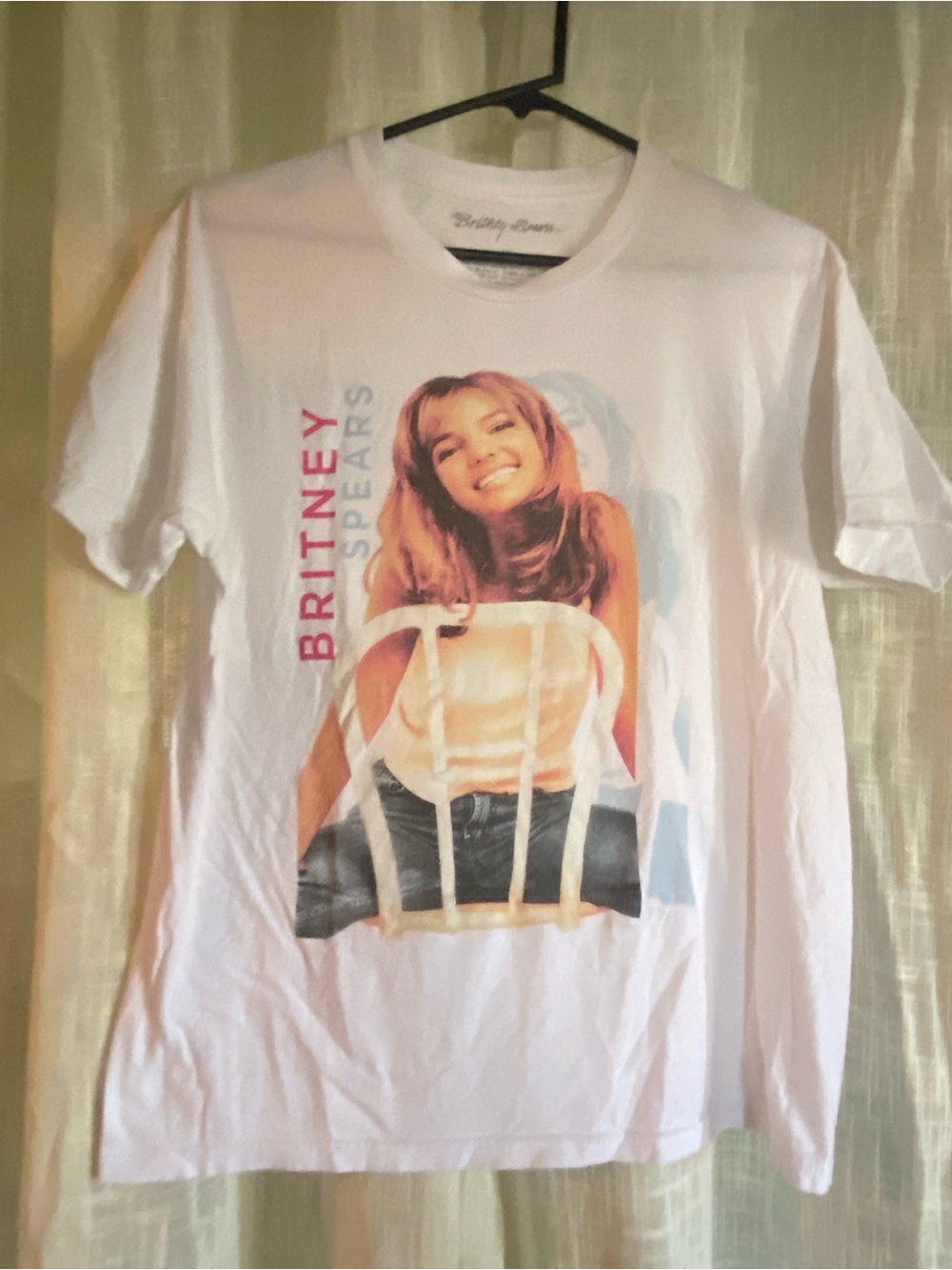 Britney Spears White Graphic Short Sleeve Tee size M